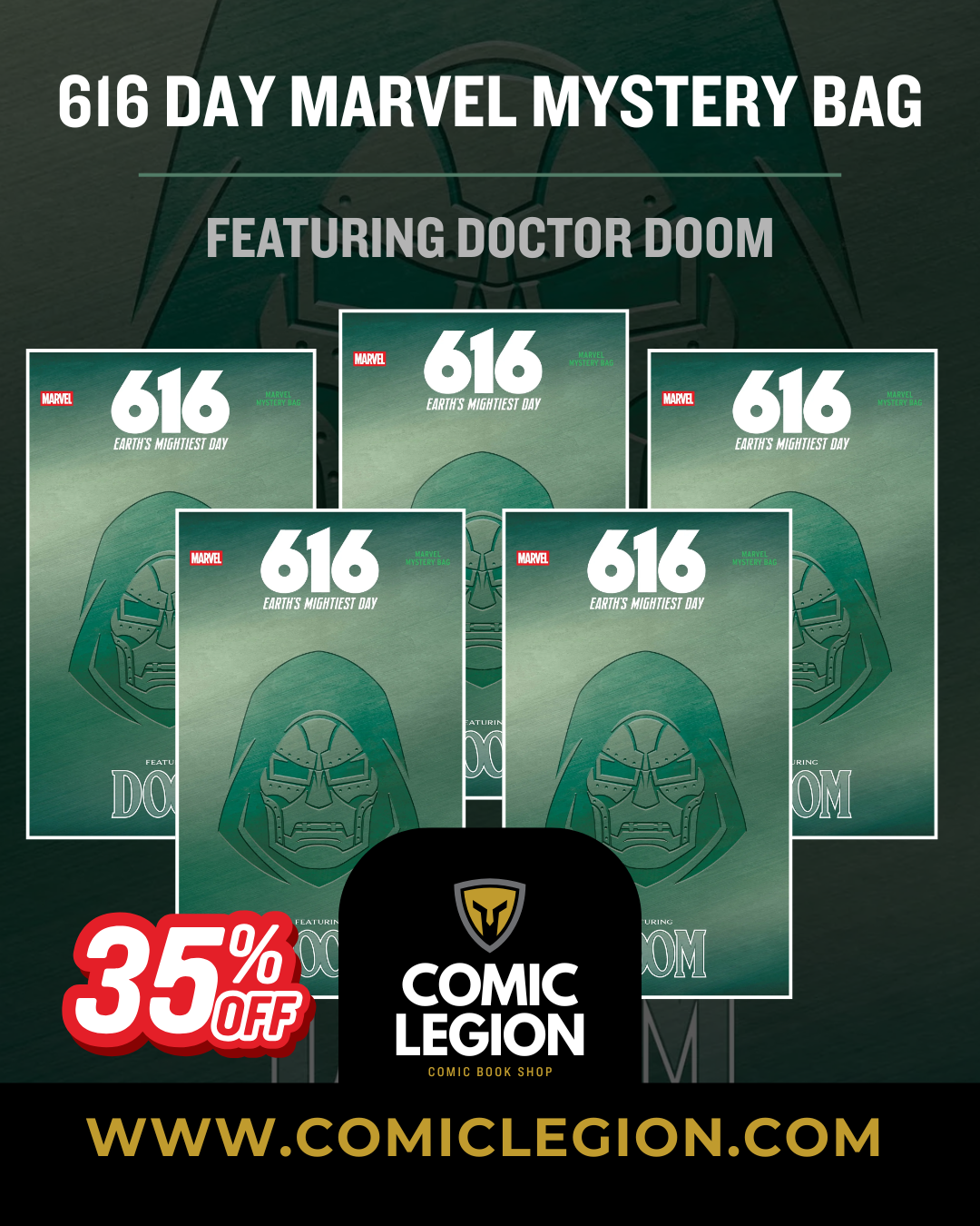 616 DAY MARVEL MYSTERY BAG FEATURING DOOM BUNDLE OF 5 [ON SALE EDITION]