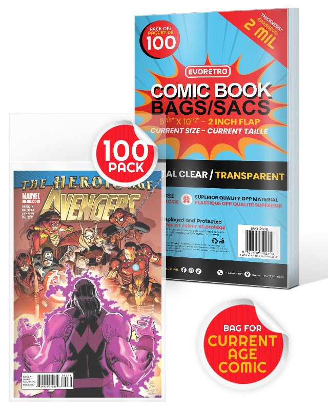 EVORETRO CURRENT COMIC BOOK BAGS 2 MIL