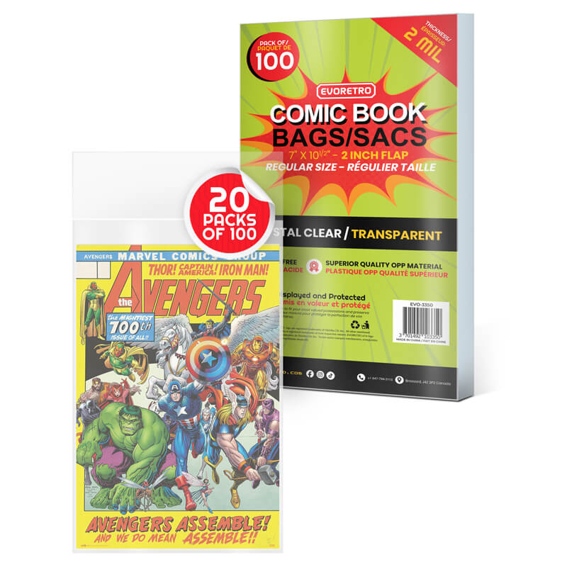 EVORETRO REGULAR COMIC BOOK BAGS 2 MIL