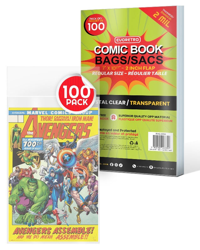 EVORETRO REGULAR COMIC BOOK BAGS 2 MIL