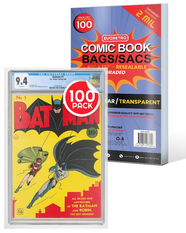 EVORETRO RESEALABLE GRADED COMIC BOOK BAGS 2MIL