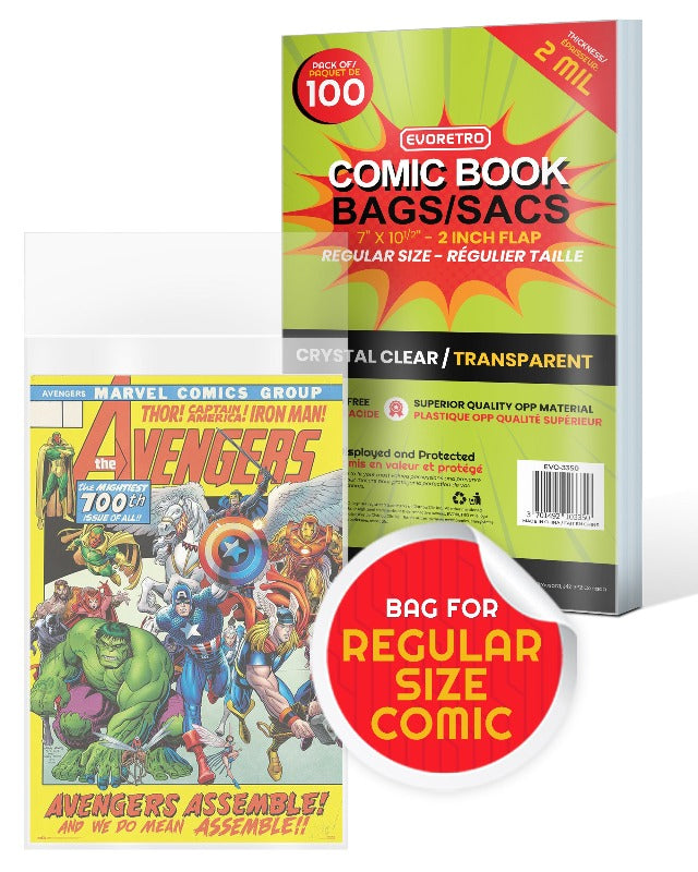 EVORETRO REGULAR COMIC BOOK BAGS 2 MIL