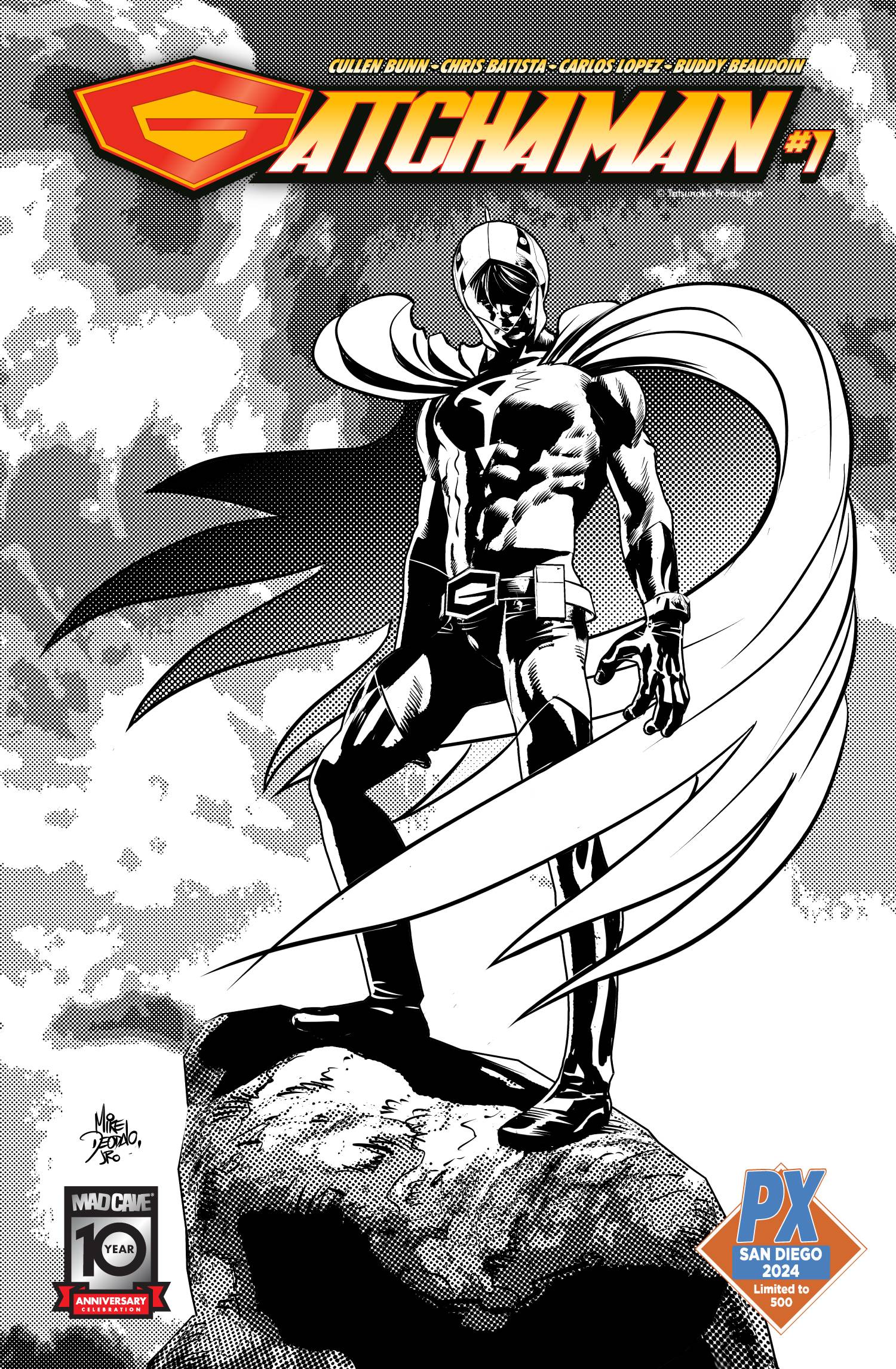 SDCC 2025 GATCHAMAN 1 DEODATO JR B&W PX EXC COMIC LEGION