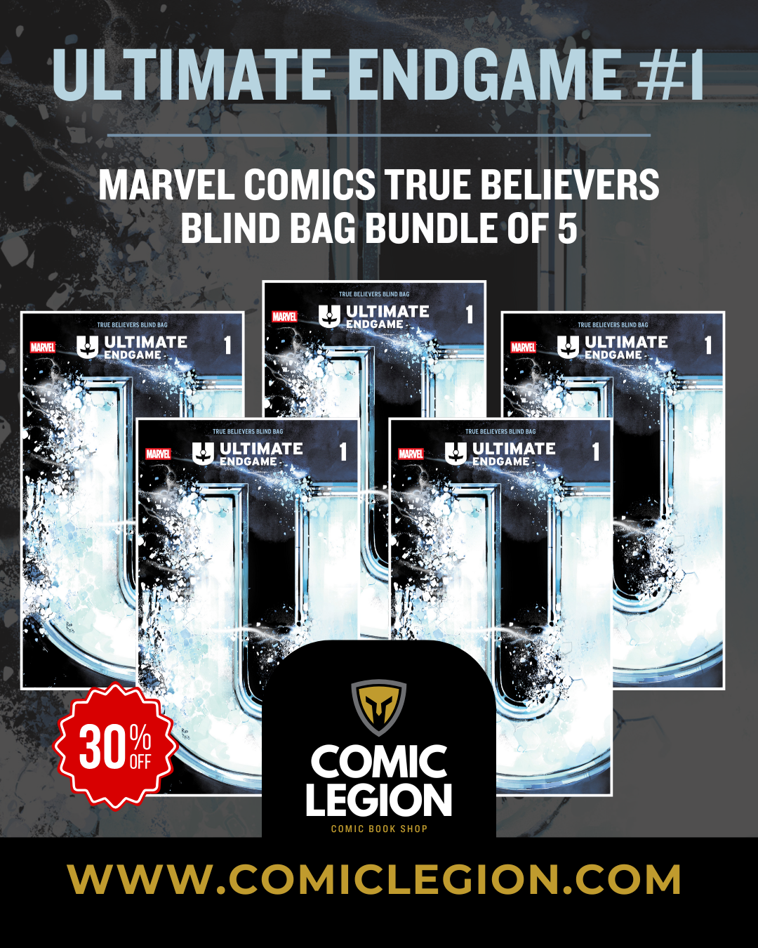 ULTIMATE ENDGAME #1 TRUE BELIEVERS BLIND BAG BUNDLE OF 5